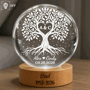 Anniversary,Christmas,Romantic,Gift For Couples,Icon - One Life One Love Couple Anniversary Tree Of Love - Personalized Crystal Globe Lamp