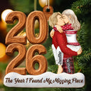 Anniversary,Christmas,Romantic,Gift For Couples,Vector - Couple Anniversary The Year I Found Missing Piece - Personalized Custom Shaped Wooden Ornament