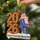 Anniversary,Christmas,Romantic,Gift For Couples,Vector - Couple Anniversary The Year I Found Missing Piece - Personalized Custom Shaped Wooden Ornament