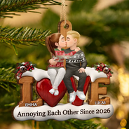 Christmas,Romantic,Gift For Couples,Vector - Couple Anniversary Gift You & Me We Got This - Personalized Custom Shaped Wooden Ornament