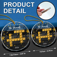Gift For Bestie,Playful,Christmas,Crossword - Crossword Crystal The Girls Always Better Together - Personalized Circle Glass Ornament