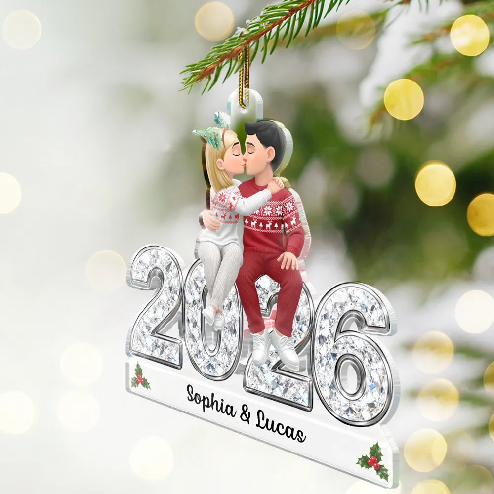 Anniversary,Christmas,Romantic,Gift For Couples,Vector - The Year I Found My Missing Piece Romantic Couple Anniversary - Personalized Custom Shaped Acrylic Ornament