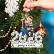 Anniversary,Christmas,Romantic,Gift For Couples,Vector - The Year I Found My Missing Piece Romantic Couple Anniversary - Personalized Custom Shaped Acrylic Ornament