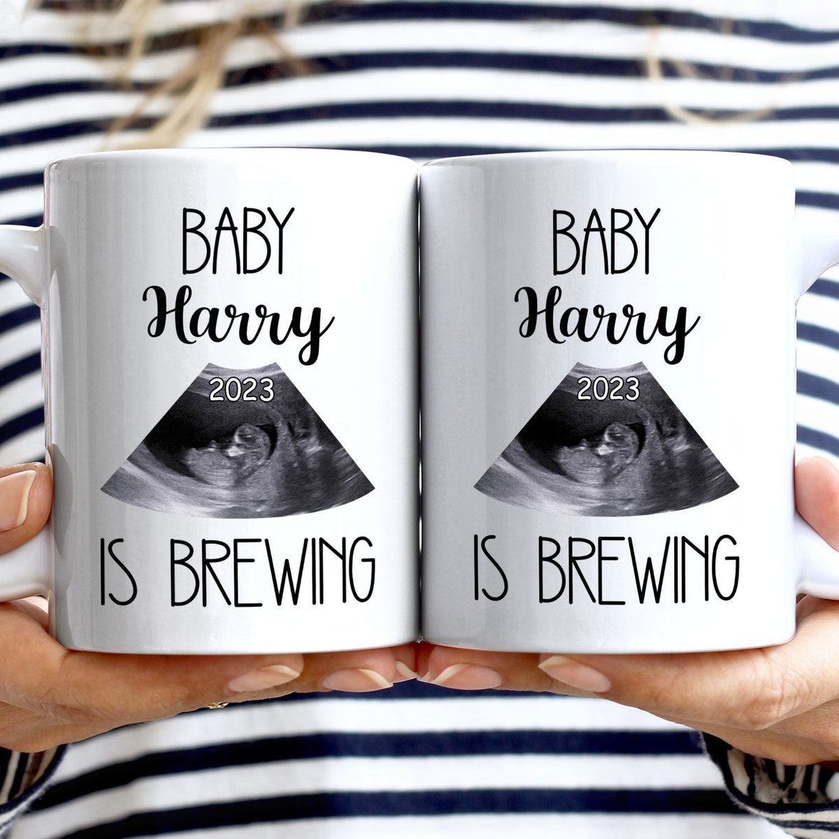 Custom Photo Baby Bump Is Brewing - Pregnancy Gift For Mom - Personalized Mug
