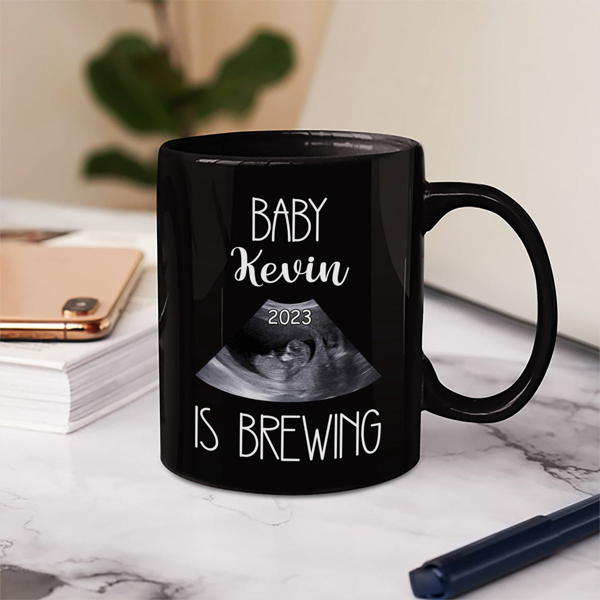 Custom Photo Baby Bump Is Brewing - Pregnancy Gift For Mom - Personalized Mug