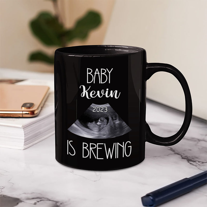 Custom Photo Baby Bump Is Brewing - Pregnancy Gift For Mom - Personalized Mug