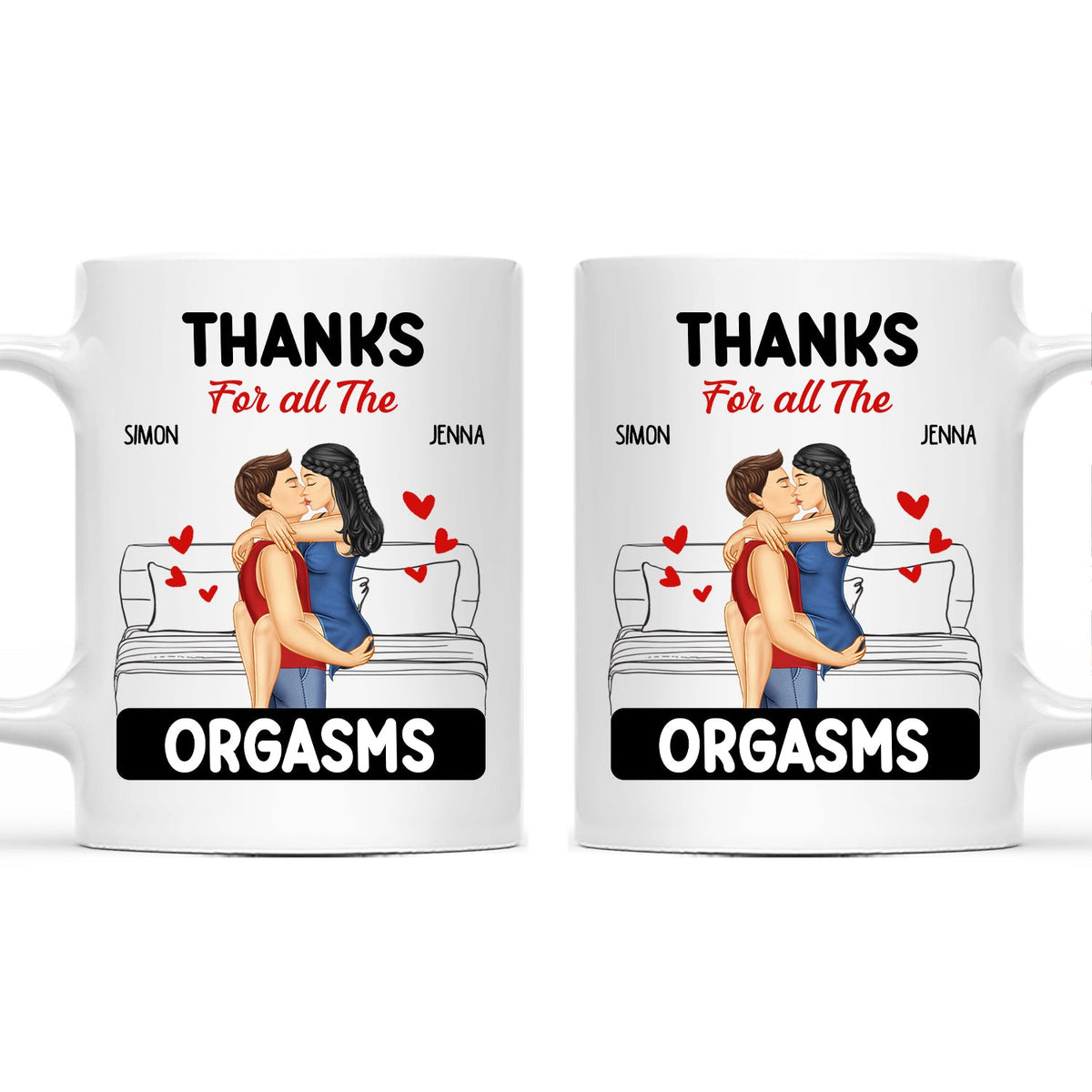 Couple Kissing Thanks For All - Gift For Couples - Personalized Mug