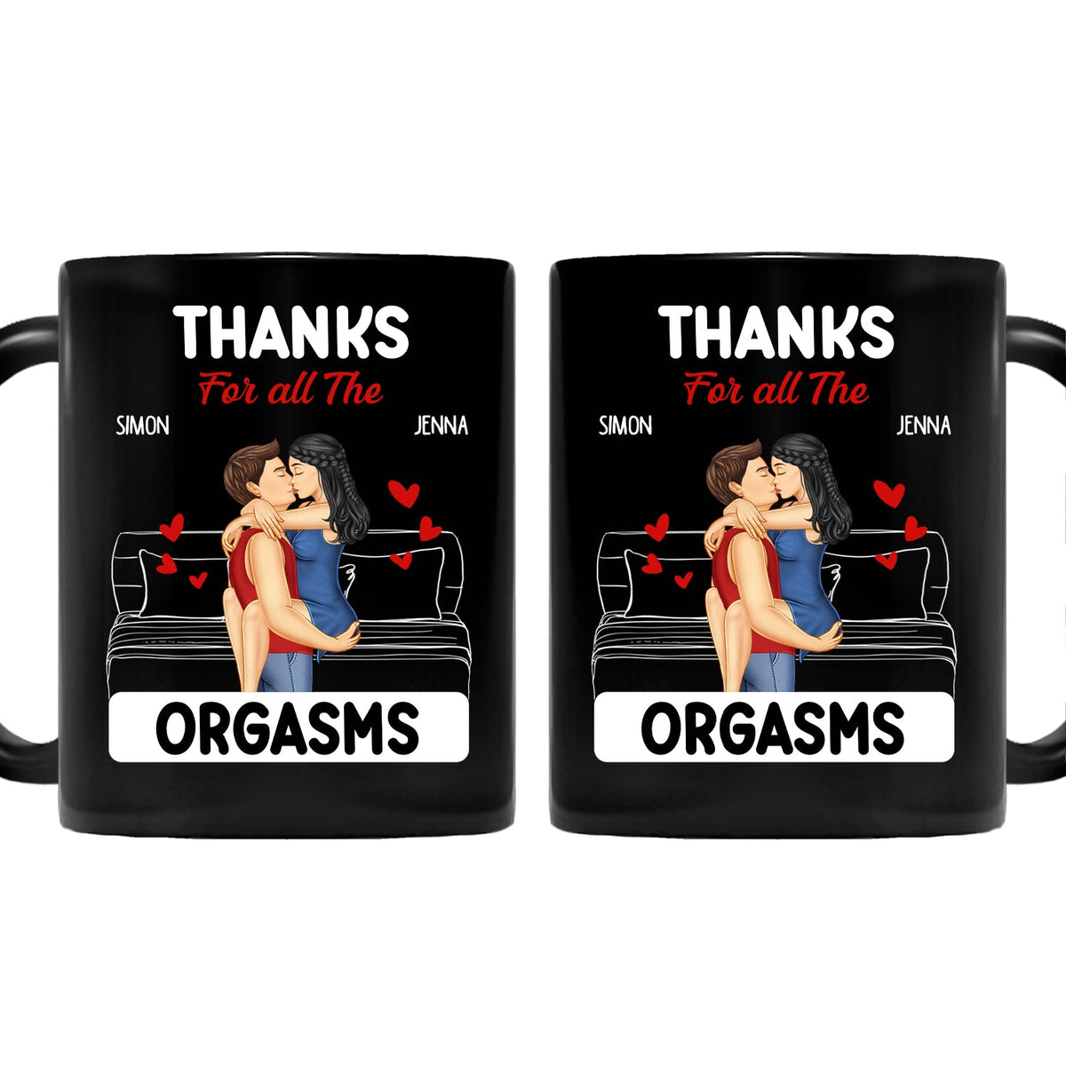 Couple Kissing Thanks For All - Gift For Couples - Personalized Mug