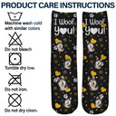 Custom Photo I Woof You I Meow You - Gift For Dog Lovers, Cat Lovers - Personalized Socks