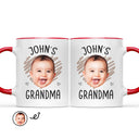 Custom Photo Baby's Grandma - Gift For Family, New Member - Personalized Accent Mug