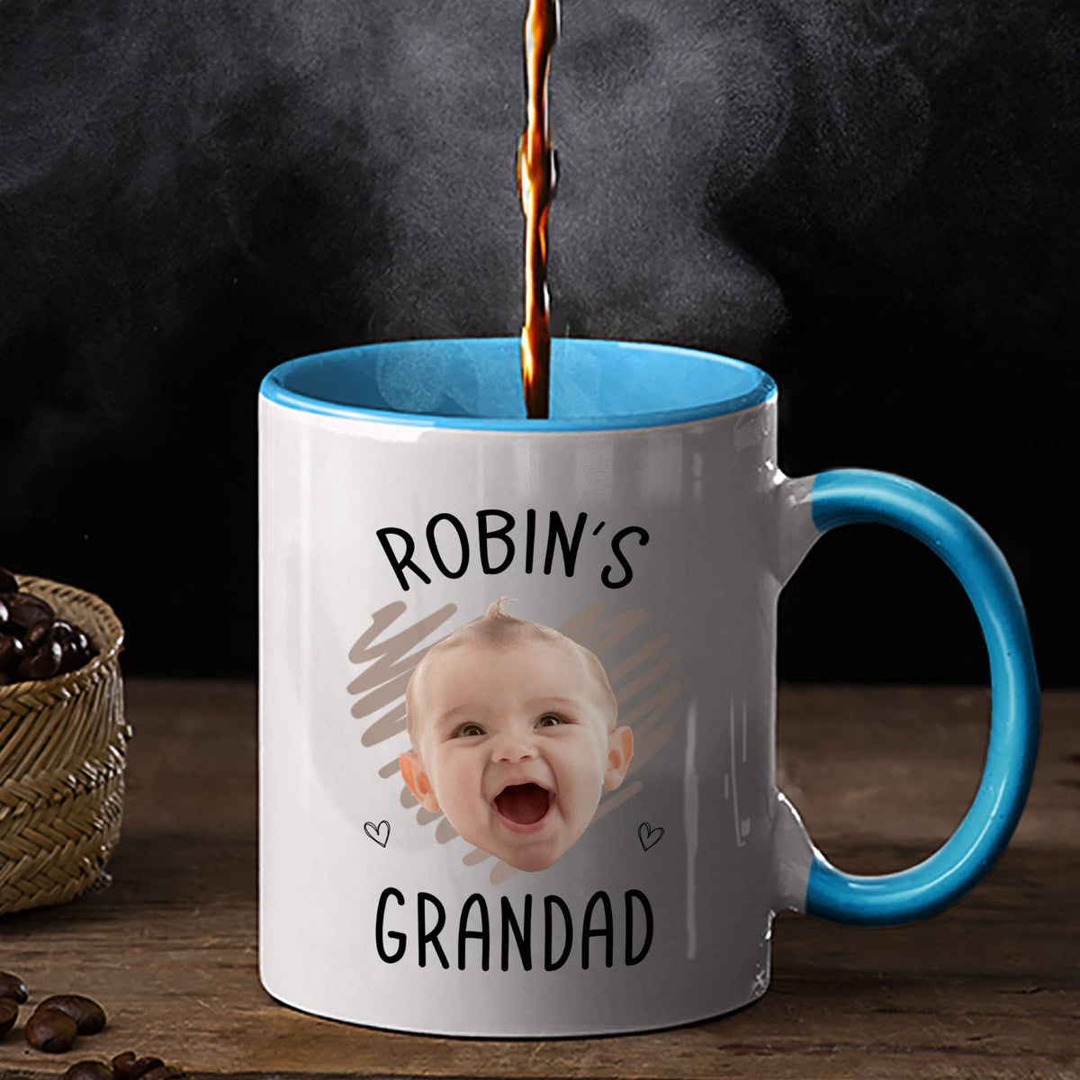 Custom Photo Baby's Grandma - Gift For Family, New Member - Personalized Accent Mug