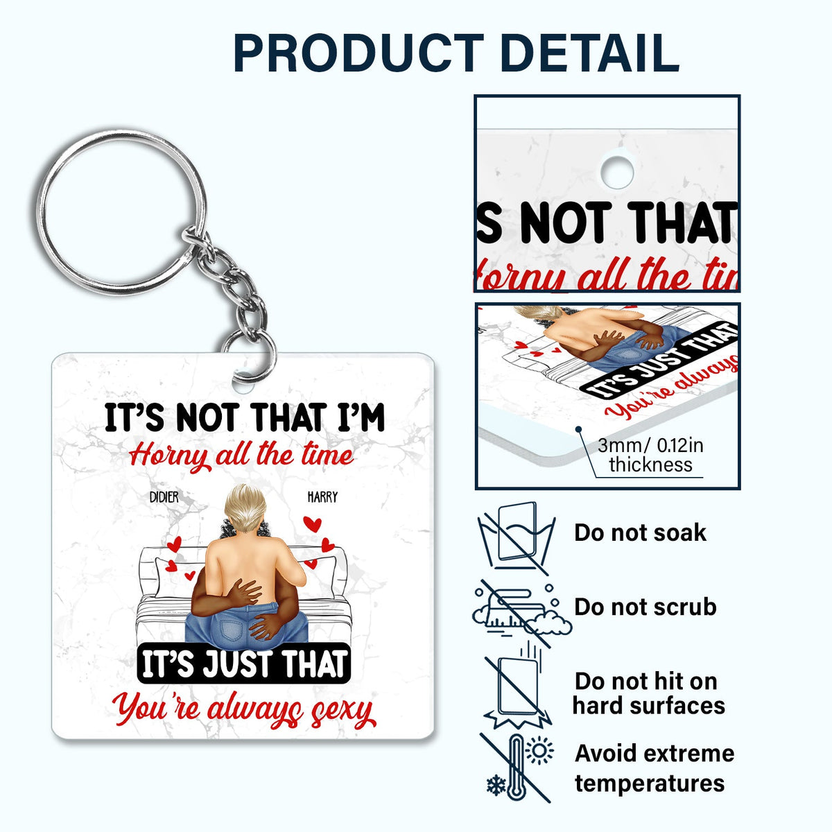 Couple Kissing It's Just You Always Sexy - Gift For Couples - Personalized Acrylic Keychain