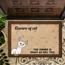 Attention aux chiens, les chats sont louches ! Cadeau pour les amoureux des animaux ! Paillasson personnalisé