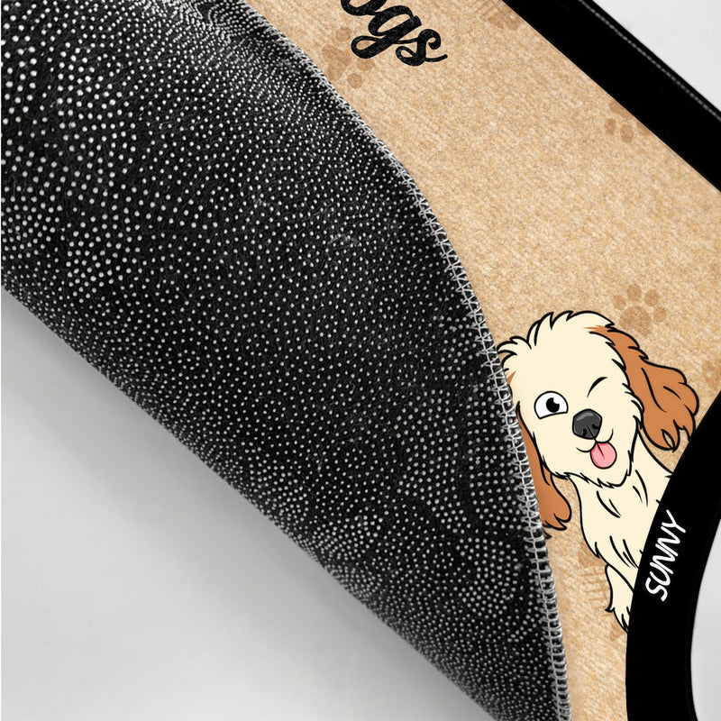 Attention aux chiens, les chats sont louches ! Cadeau pour les amoureux des animaux ! Paillasson personnalisé