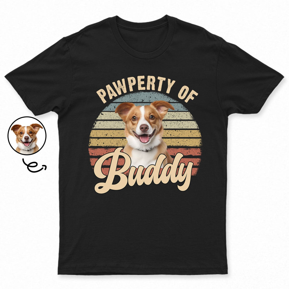 Custom Photo Pawperty Of - Gift For Dog Lovers - Personalized T Shirt