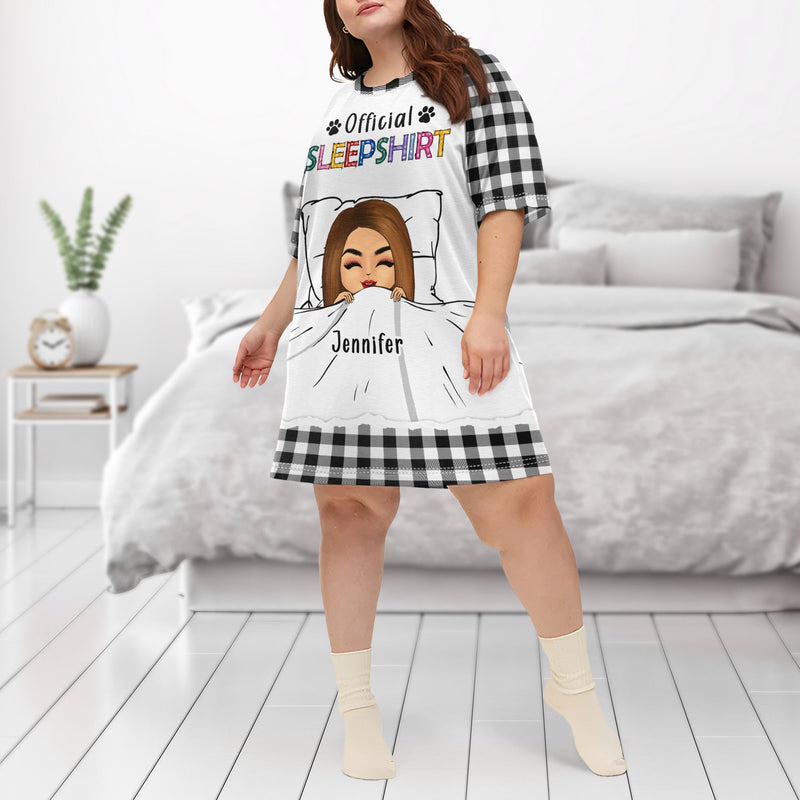 Chemise de nuit officielle - Cadeau pour femme - T-shirt de nuit personnalisé pour femme