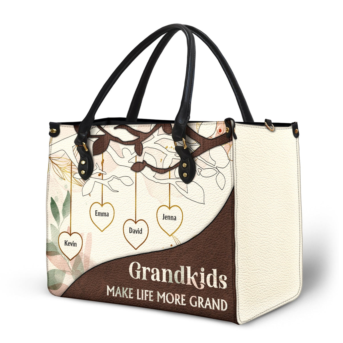 Grandkids Make Life More Grand - Gift For Grandma - Personalized Leath ...