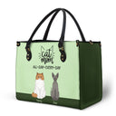 All Day Every Day - Gift For Cat Mom - Personalized Leather Bag