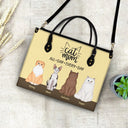 All Day Every Day - Gift For Cat Mom - Personalized Leather Bag