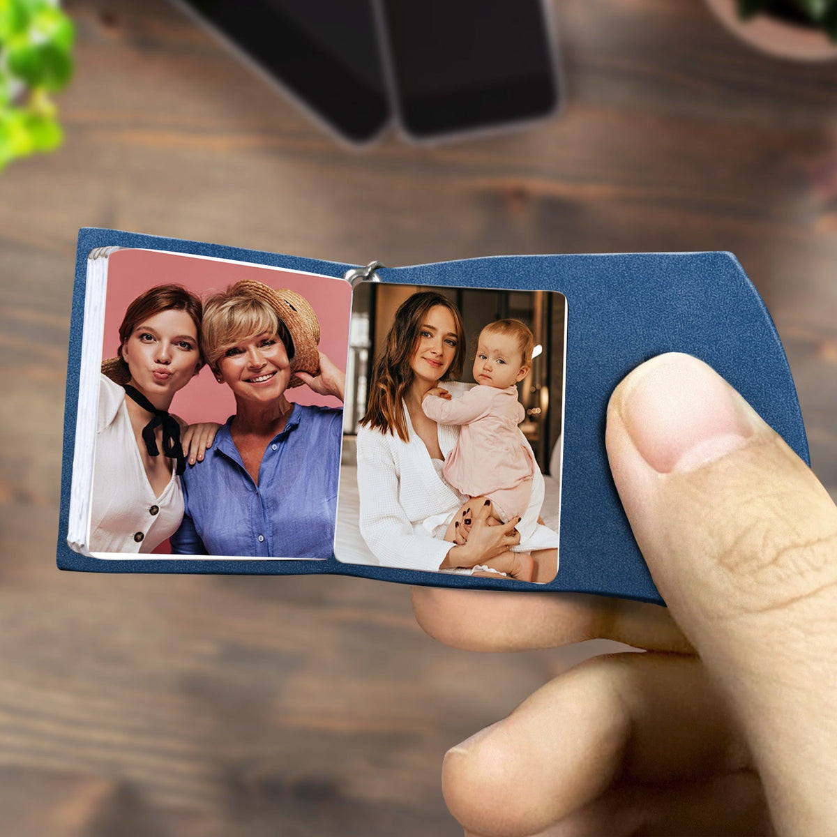 Custom Photo Mom I Love You - Gift For Mother - Personalized Mini Photo Album Keychain