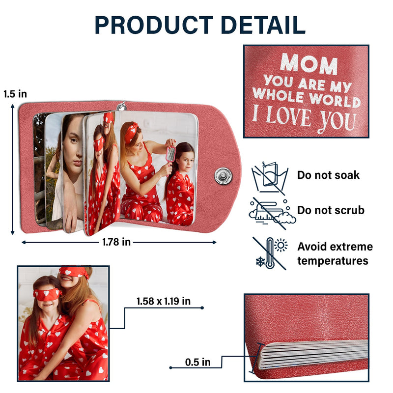 Custom Photo Mom I Love You - Gift For Mother - Personalized Mini Photo Album Keychain
