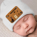 Dog Lovers Protected By - Gift For Baby - Personalized Beanie With Leather Patch