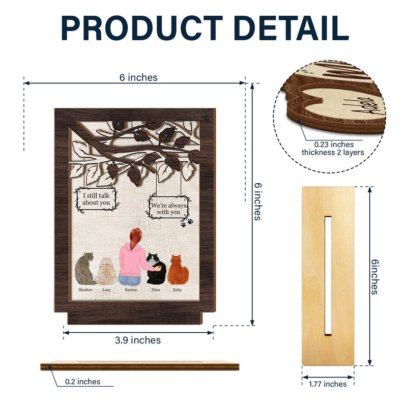 I Miss You I Know - Memorial Gift For Cat Lovers, Cat Mom, Cat Dad - Personalized Custom Shaped 2-Layered Wooden Plaque