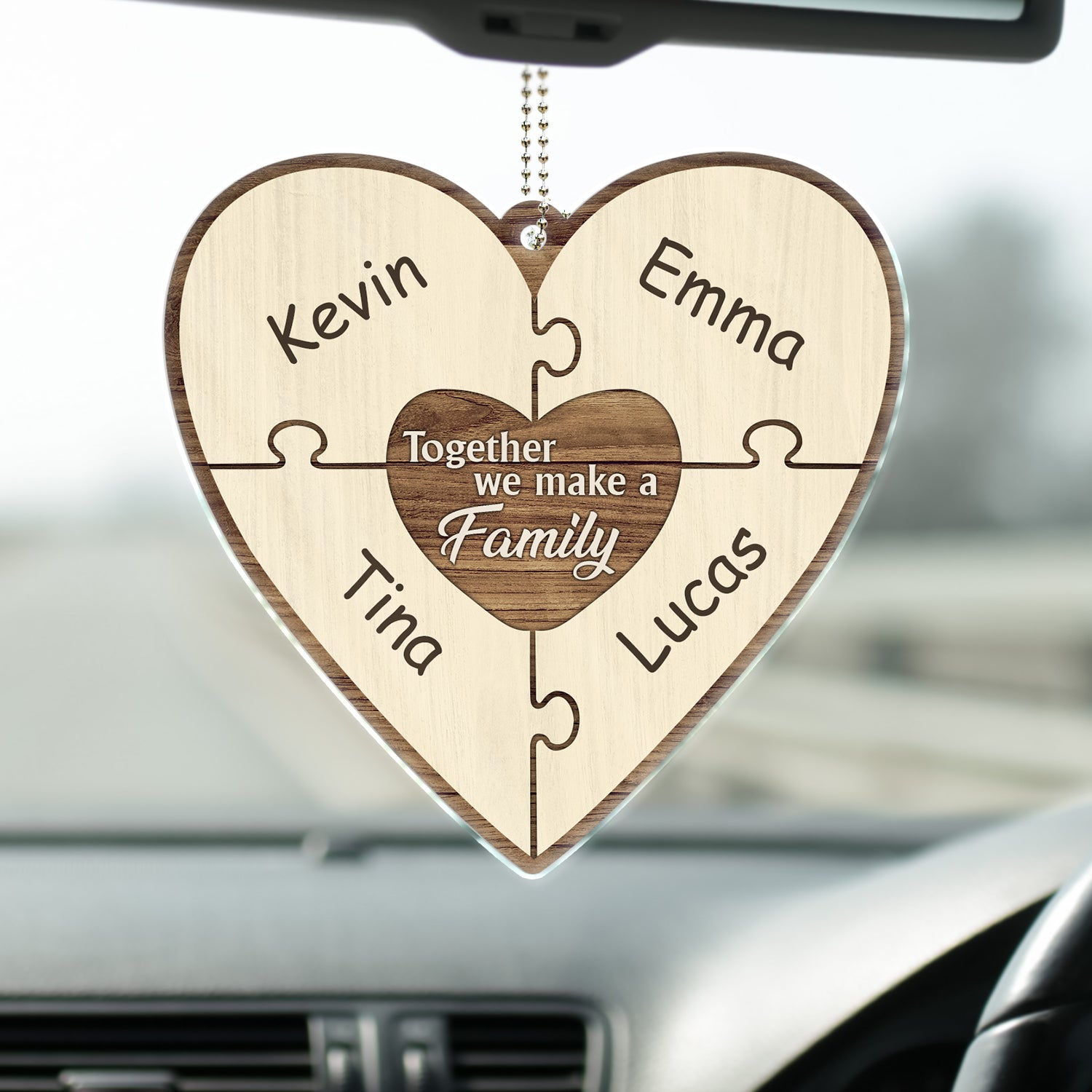 Together We Make A Family - Gift For Family - Personalized Acrylic Car Hanger