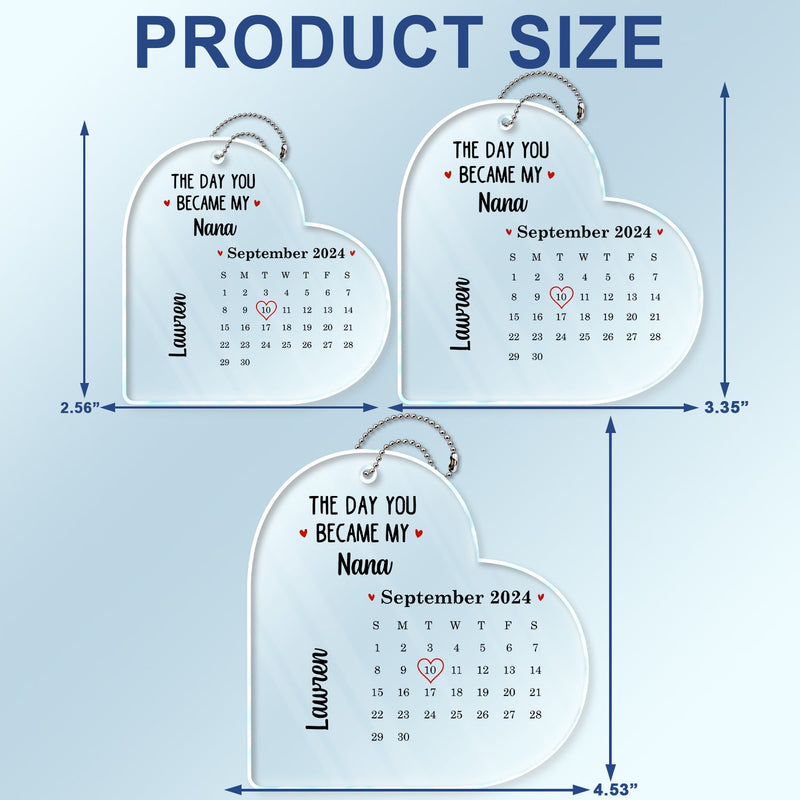 Calendar The Day You Became My Daddy Mommy - Gift For Mother, Father - Personalized Acrylic Car Hanger