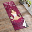 Serviette de yoga personnalisée avec boisson et vin pour chats