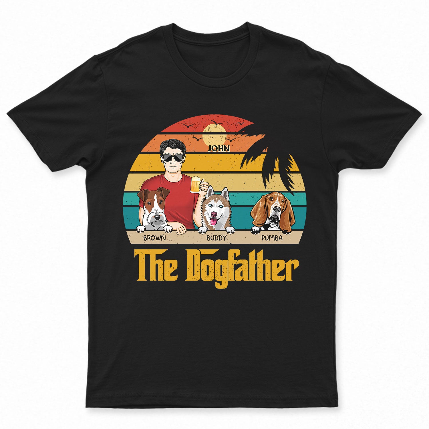 The Dogfather - Gift For Dog Lovers - Personalized T Shirt