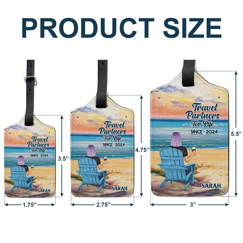Beach Couple Hubby & Wifey Travel Partners For Life - Gift For Couples Traveling Gift Personalized Combo 2 Luggage Tags