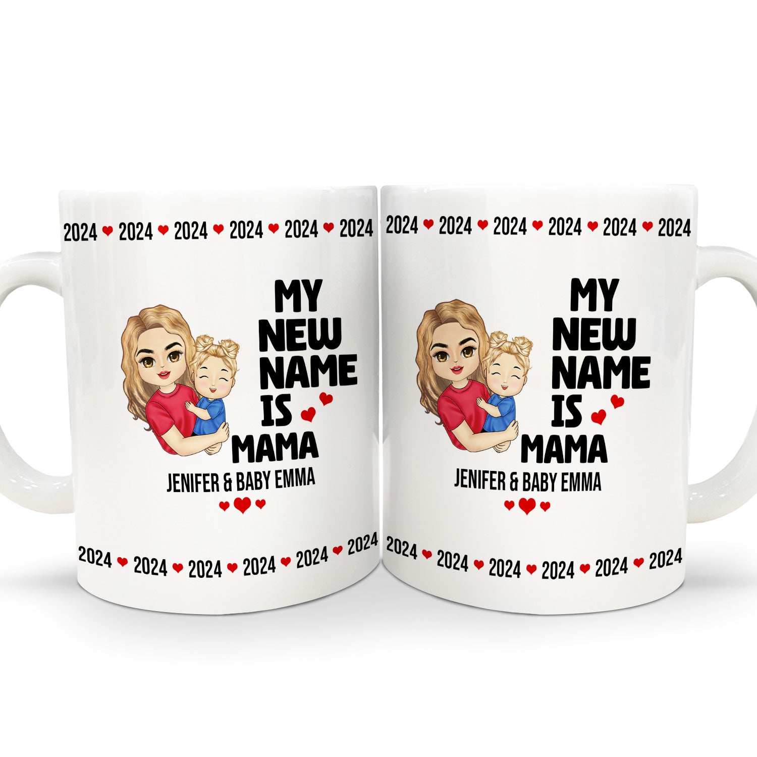 My New Name - Gift For New Mom, Mother - Personalized White Edge-to-Edge Mug