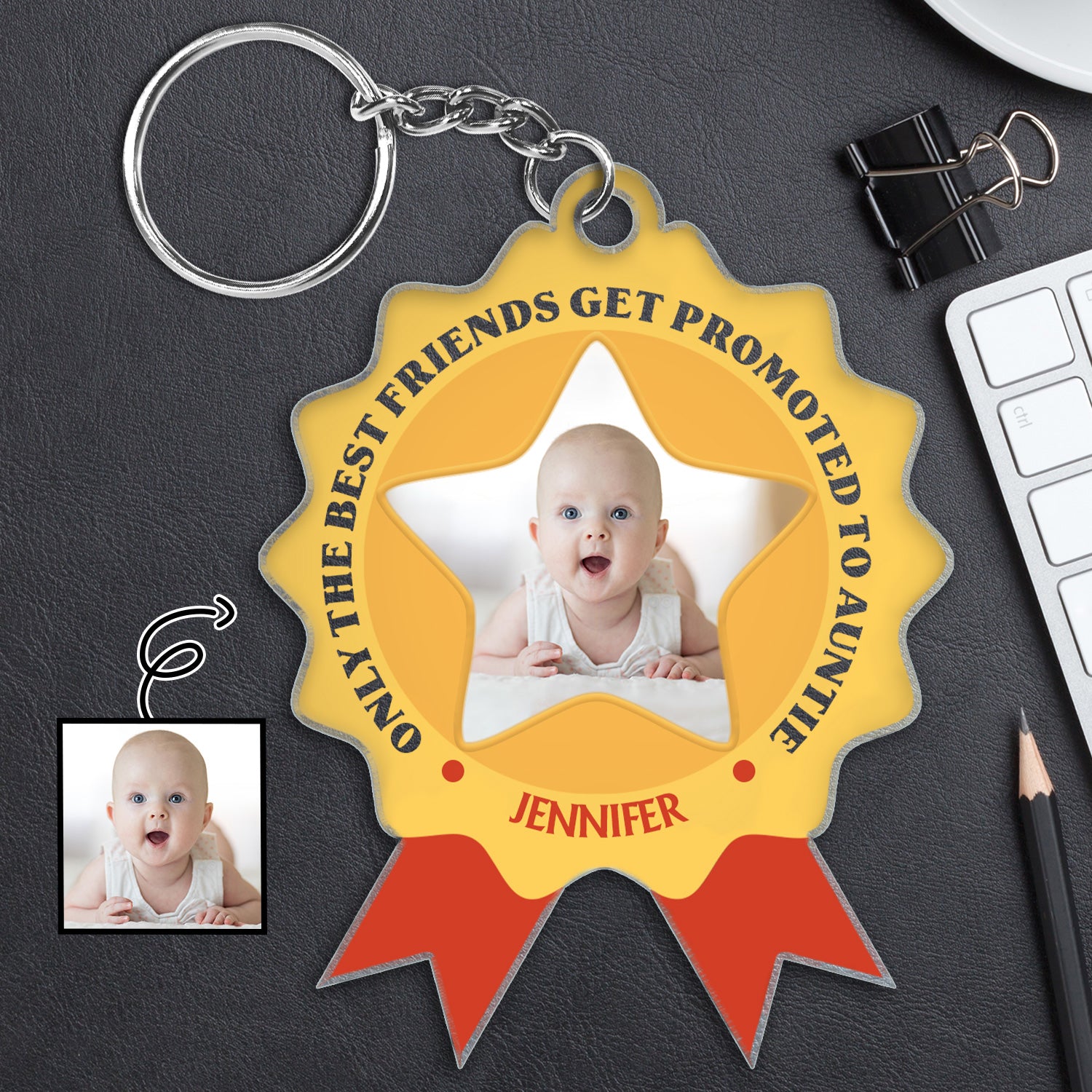 Custom Photo Only The Best Friends - Gift For Bestie From New Mom - Personalized Acrylic Keychain