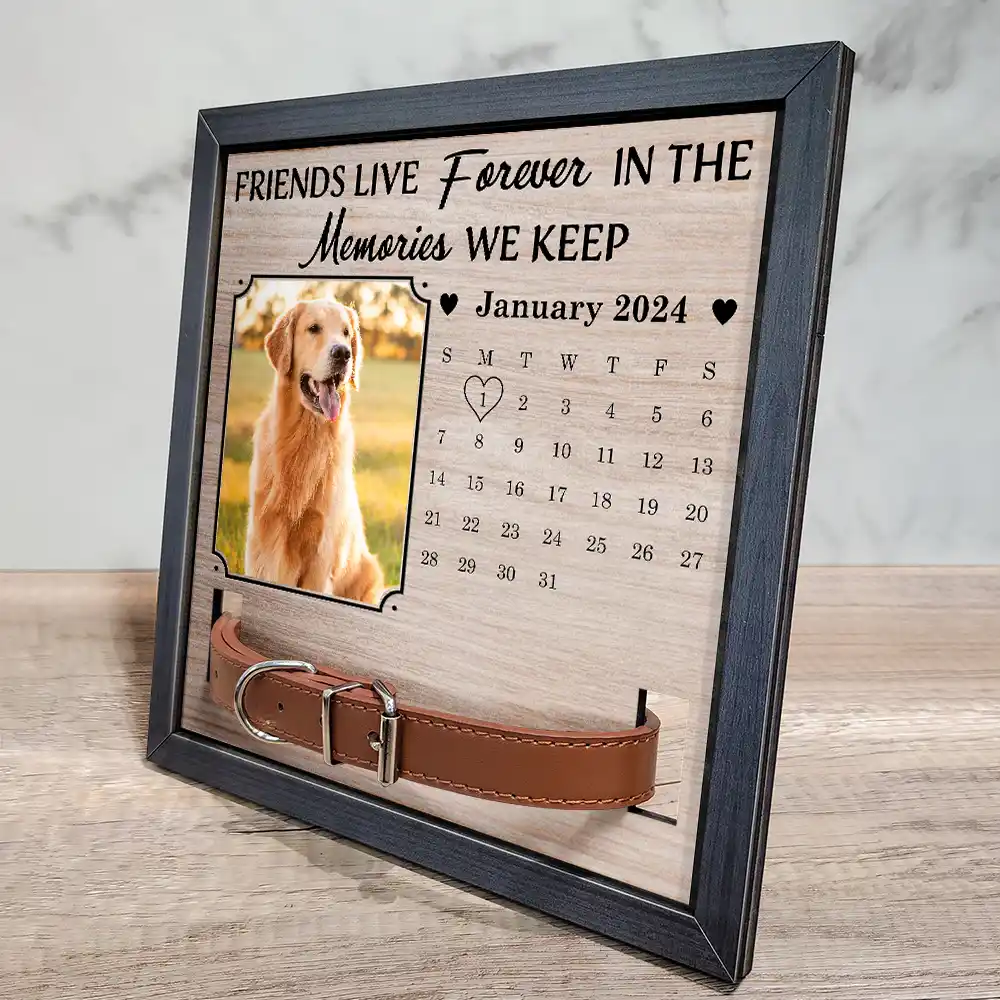 Custom Photo Calendar The Moment Your Heart Stop Memorial - Personalized Pet Loss Sign, Collar Frame