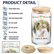 Custom Photo Calendar Where I Become A Mom - Gift For Mom - Personalized Clear Glass Can
