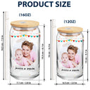 Custom Photo Calendar Where I Become A Mom - Gift For Mom - Personalized Clear Glass Can
