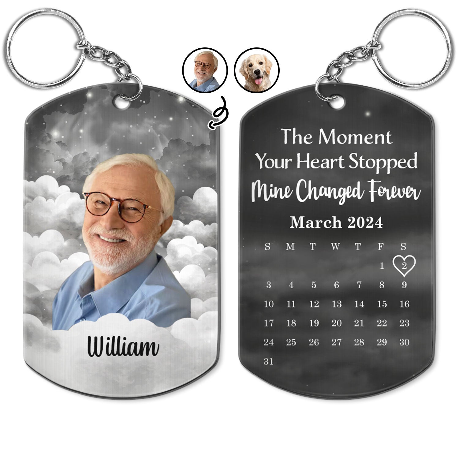 Custom Photo The Moment Your Heart Stopped - Memorial Gift For Family - Personalized Aluminum Keychain