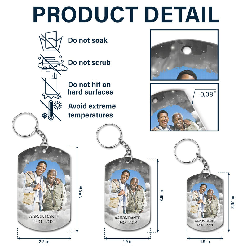 Custom Photo Memorial Until We Fish In Heaven - Memorial Gift For Family - Personalized Aluminum Keychain