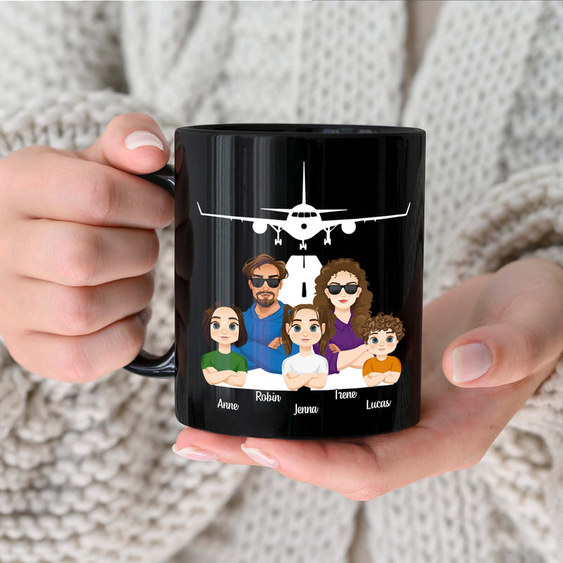 Landing My Mom - Gift For Husband, Dad - Personalized Black Mug