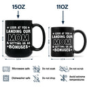 Landing My Mom - Gift For Husband, Dad - Personalized Black Mug