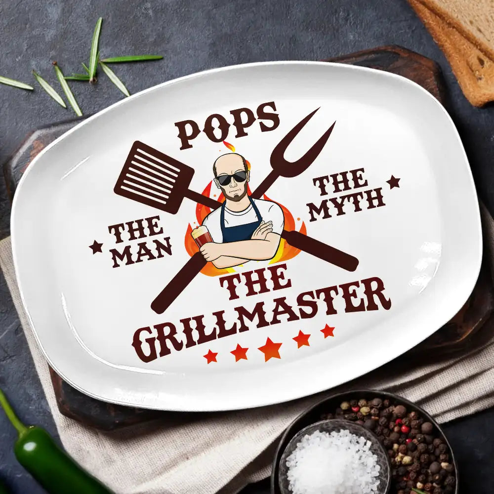 Dad The Man The Myth The Grillmaster - Personalized Plate