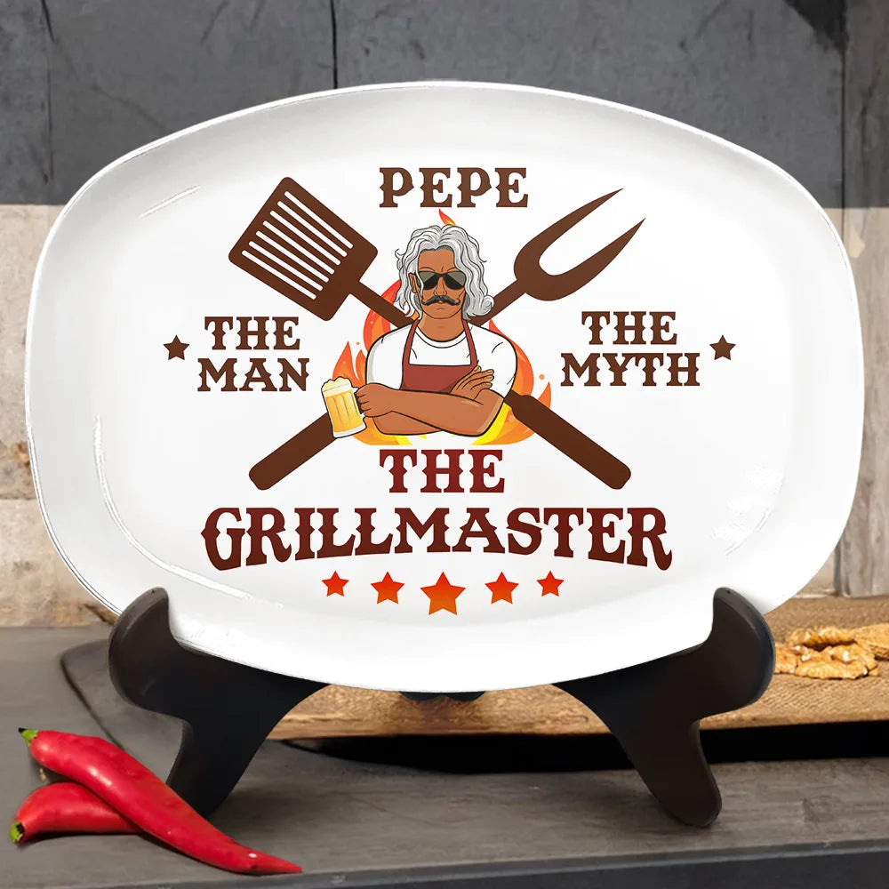Dad The Man The Myth The Grillmaster - Personalized Plate