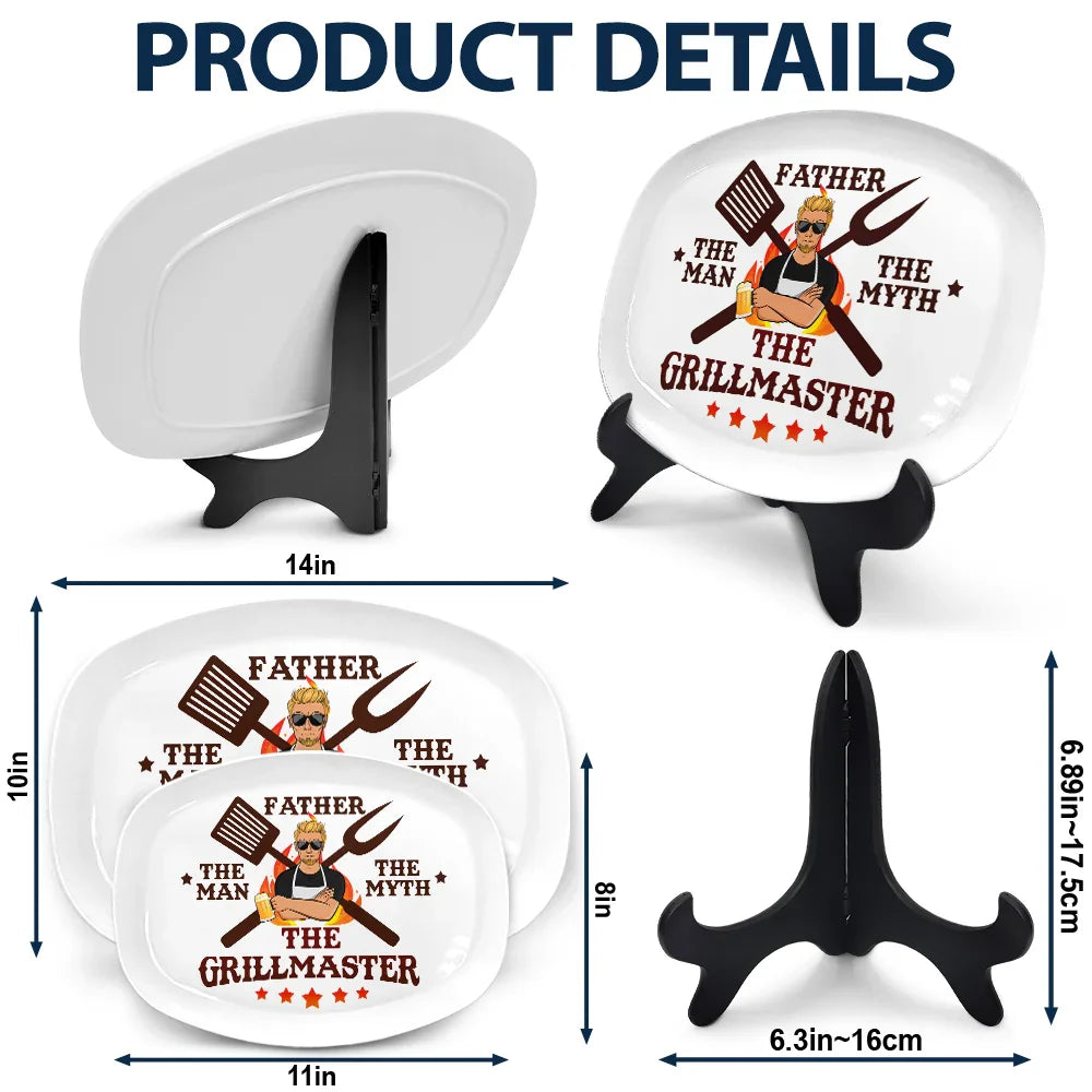 Dad The Man The Myth The Grillmaster - Personalized Plate