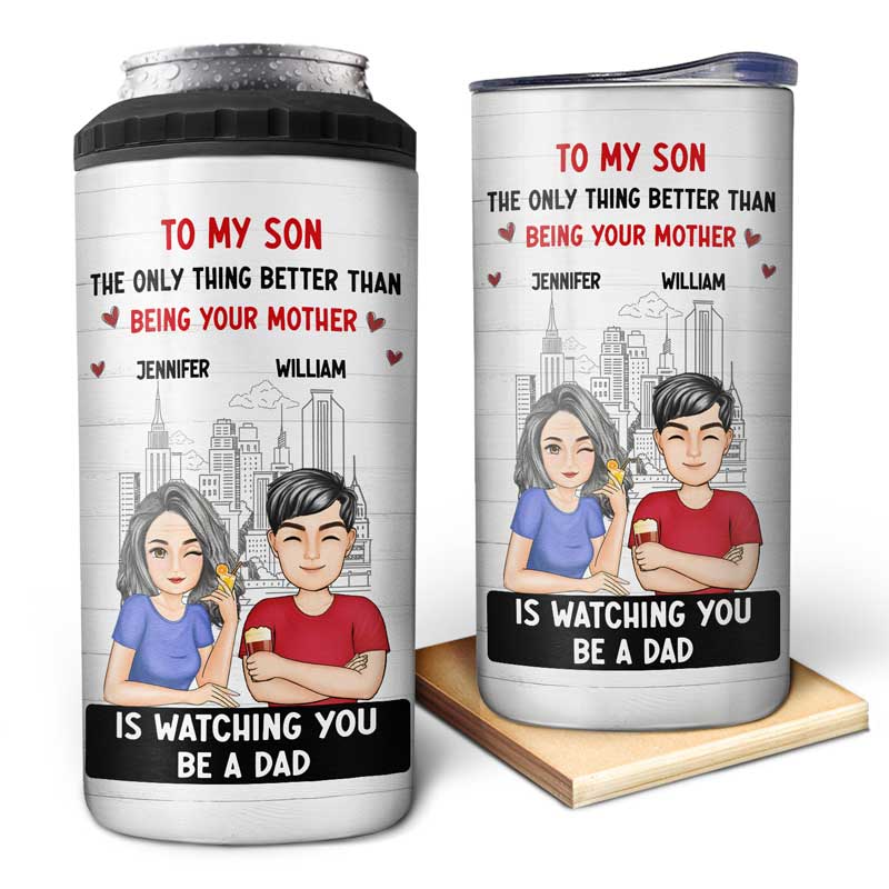 Cartoon Better Than Being Your Mother Father - Personalized 4 In 1 Can Cooler Tumbler