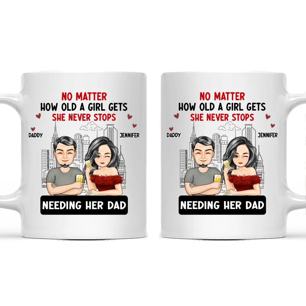 No Matter How Old A Girl Get Cartoon - Personalized Mug