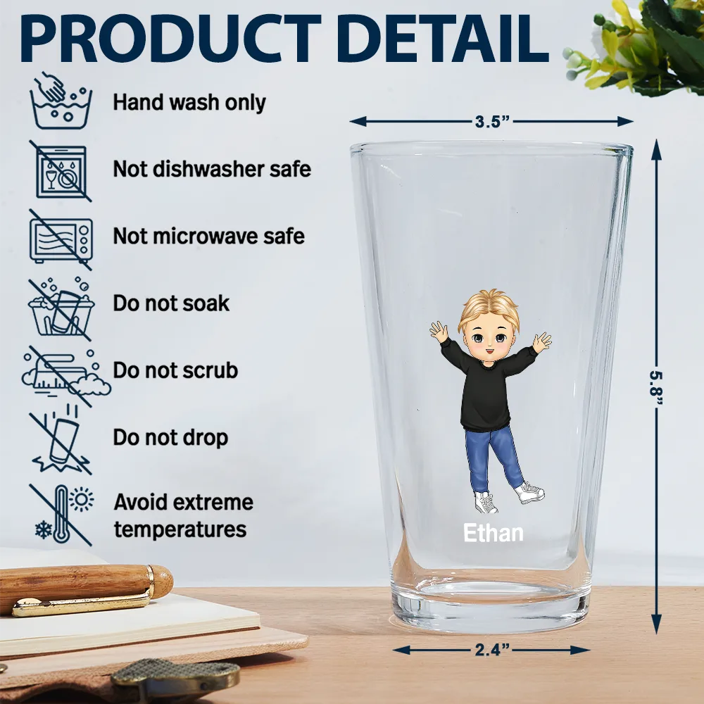 To Dad From The Reasons You Drink - Personalized Beer Glass