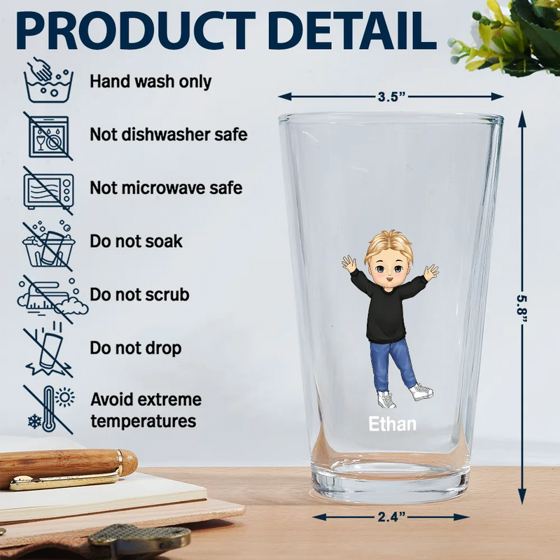 To Dad From The Reasons You Drink - Personalized Beer Glass