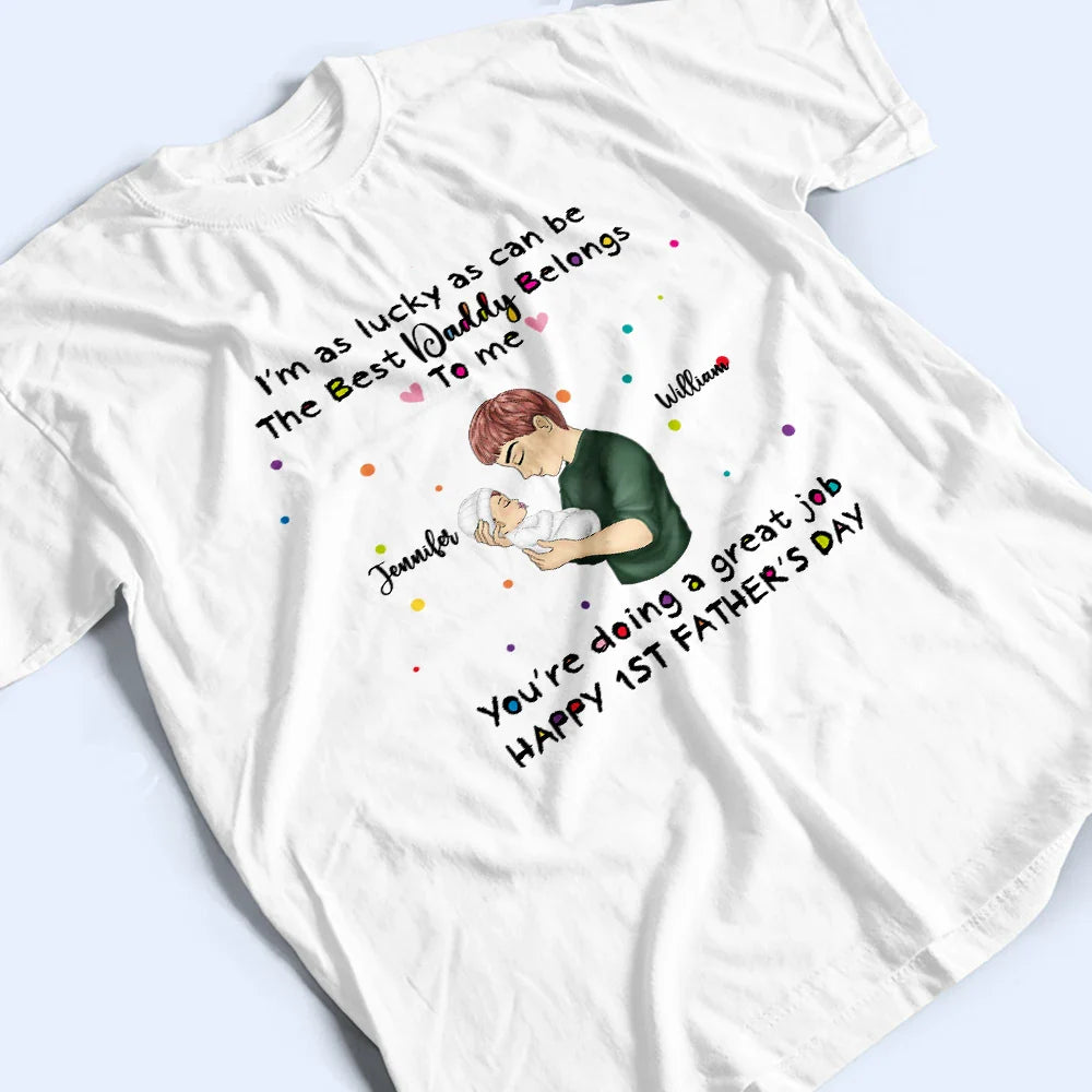 Our First Father's Day Together - Personalized Combo T Shirt And Baby Onesie