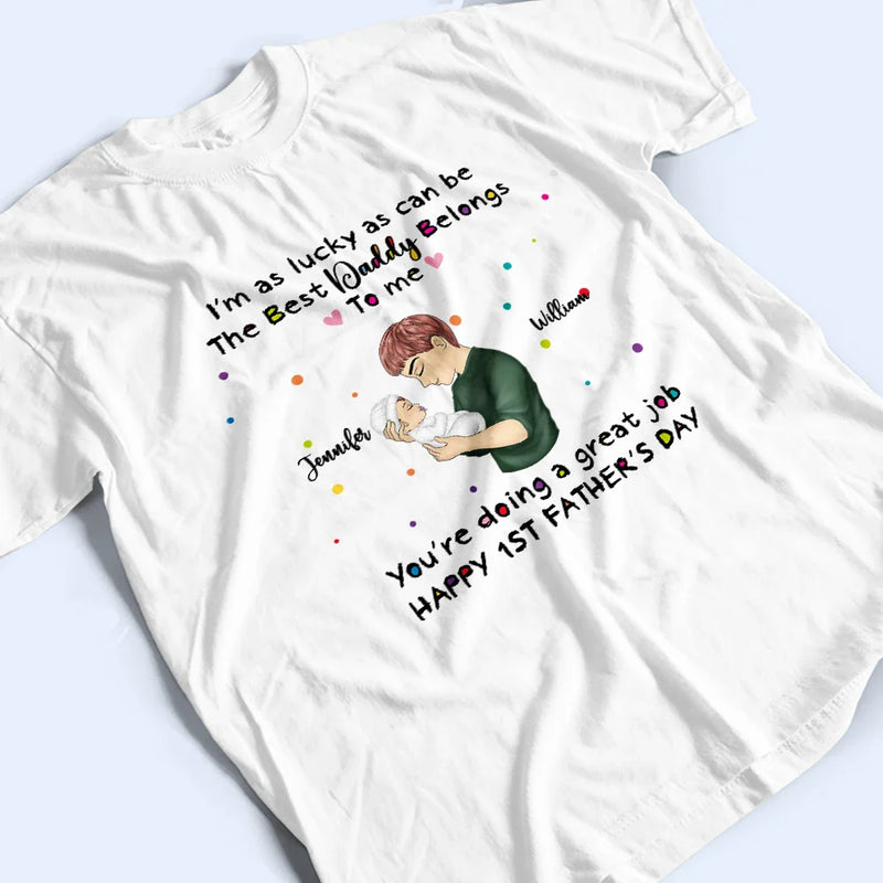 Our First Father's Day Together - Personalized Combo T Shirt And Baby Onesie